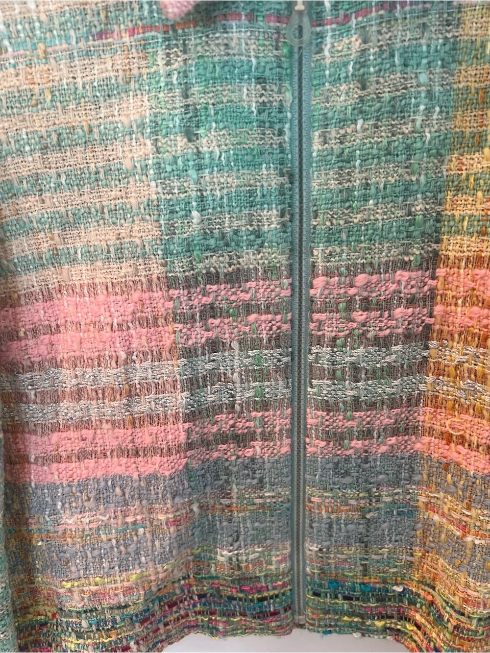 Carlisle Pastel Tweed Zip Jacket in Pink, Mint, Yellow and Blue - Picture 3 of 7